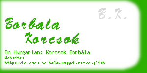 borbala korcsok business card
