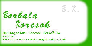 borbala korcsok business card